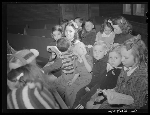 Untitled photo, possibly related to: Youngest Sunday school class, singing hymns. Dailey, West Virginia