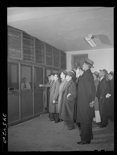 Seamen in hiring hall, National Maritime Union. New York City, New York