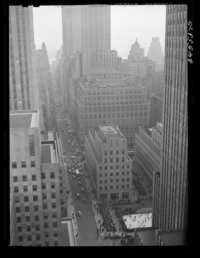 50th Street looking east. Rockefeller Center, New York City