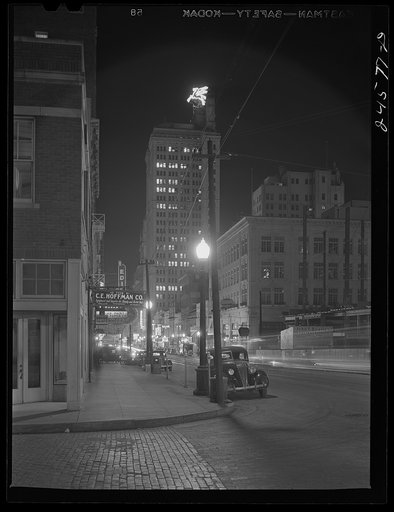 Night view, downtown section. Dallas, Texas