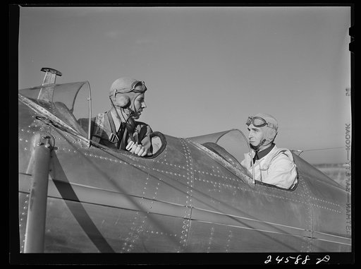 Students and instructor preparing for take off. Meacham Field, Fort Worth, Texas