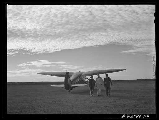 Returning from practice flight. Meacham Field, Fort Worth, Texas