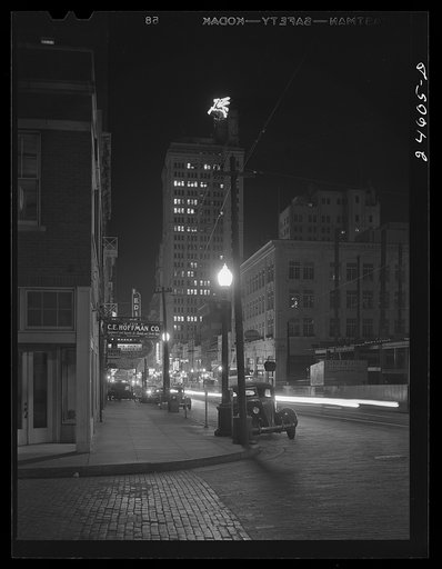 Untitled photo, possibly related to: Night view, downtown section. Dallas, Texas