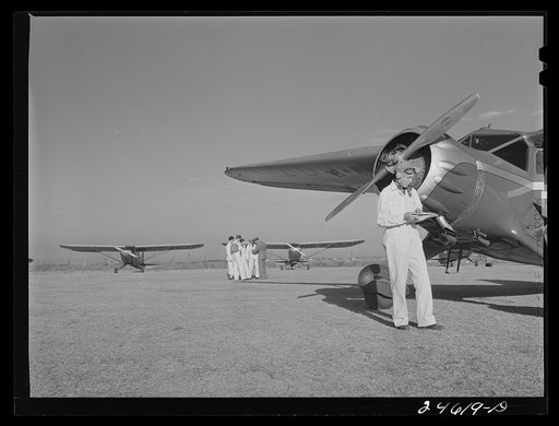 Fort Worth, Texas. Meacham Field. Students and instructor