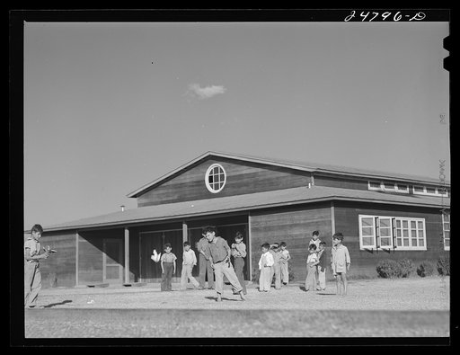 Untitled photo, possibly related to: Flying model airplanes. FSA (Farm Security Administration) camp, Robstown, Texas