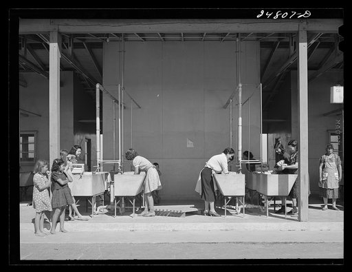 Community laundry on Saturday afternoon. Robstown camp, Texas