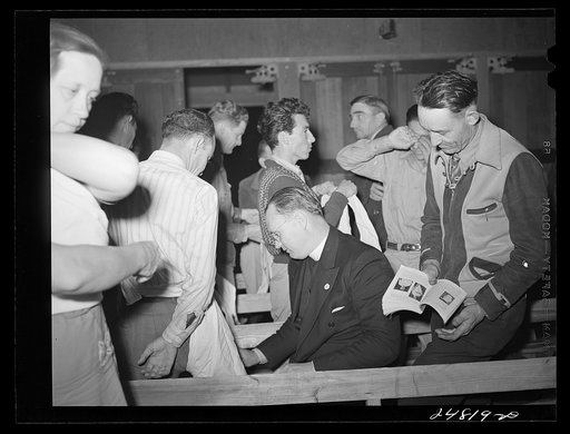 First aid class. FSA (Farm Security Administration) camp, Robstown, Texas