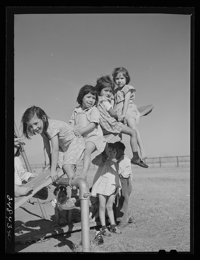 Untitled photo, possibly related to: Nursery school playground. Robstown camp, Texas