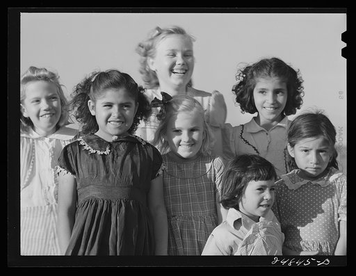 Untitled photo, possibly related to: Nursery school children in playground. Robstown camp, Texas