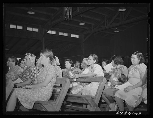 Health and sanitation committee meeting. FSA (Farm Security Administration) camp, Robstown, Texas