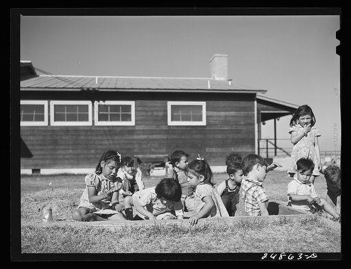 Nursery school playground. Robstown camp, Texas