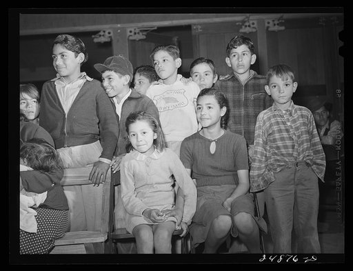 Children at Saturday night dance. Robstown camp, Texas
