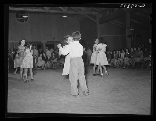 Untitled photo, possibly related to: Saturday night dance. Community center. Robstown camp, Texas