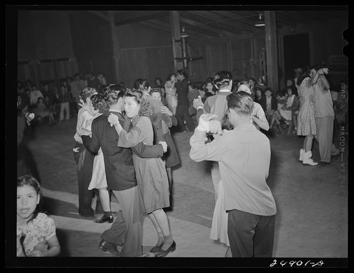 Untitled photo, possibly related to: Saturday night dance. Community center. Robstown camp, Texas