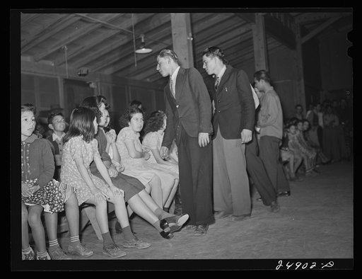 Untitled photo, possibly related to: Saturday night dance. Community center. Robstown camp, Texas