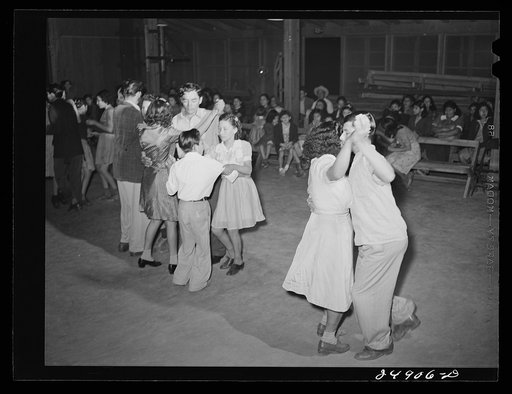 Untitled photo, possibly related to: Saturday night dance. Community center. Robstown camp, Texas