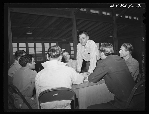 Untitled photo, possibly related to: Sinton, Texas. FSA (Farm Security Administration) camp. Community council meeting