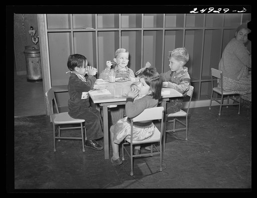 Harlingen, Texas. FSA (Farm Security Administration) camp. Nursery school luncheon