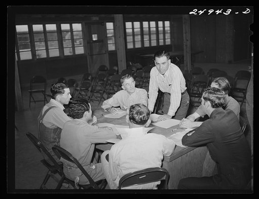Sinton, Texas. FSA (Farm Security Administration) camp. Community council meeting