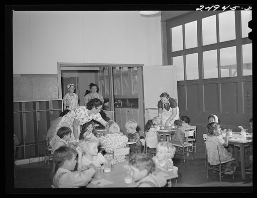 Untitled photo, possibly related to: Harlingen, Texas. FSA (Farm Security Administration) camp. Nursery school luncheon
