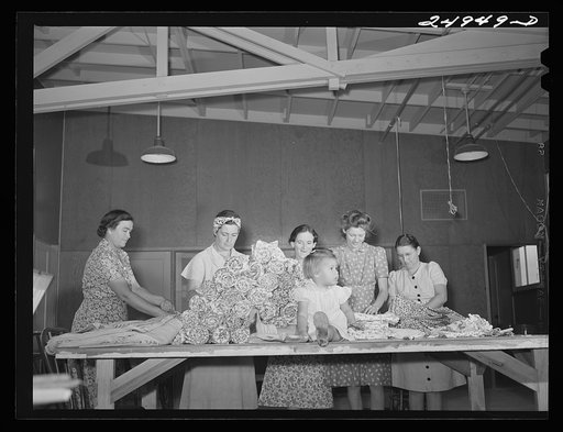 Untitled photo, possibly related to: Harlingen, Texas. FSA (Farm Security Administration) camp. Sewing room