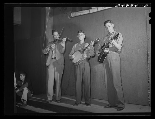 Weslaco, Texas. FSA (Farm Security Administration) camp. Drake family playing for a Saturday night dance