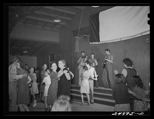 Untitled photo, possibly related to: Weslaco, Texas. FSA (Farm Security Administration) camp. Drake family playing for a Saturday night dance