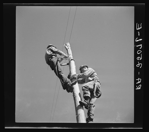 Telephone system used in fighting forest fire. Withlacoochee Land Use Project, Florida