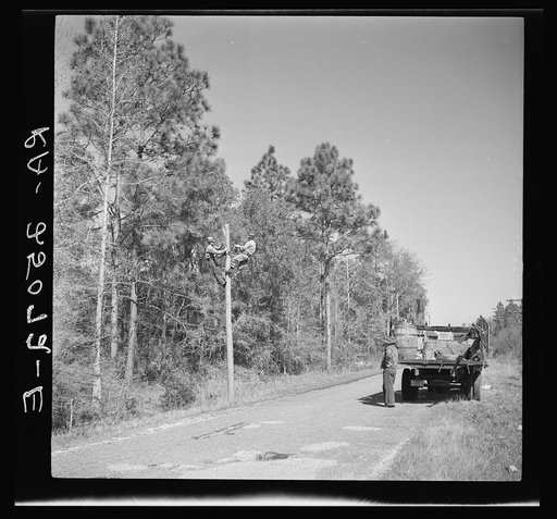 Telephone system used in fighting forest fire. Withlacoochee Land Use Project, Florida