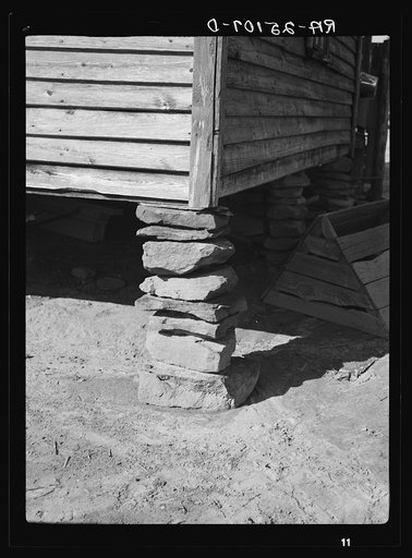 Foundation of tenant farmer's house. Walker County, Alabama