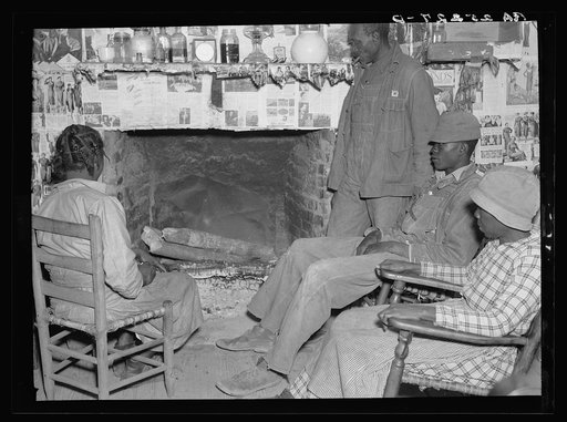 Untitled photo, possibly related to: Negroes, descendants of former slaves of the Pettway Plantation. They are living under primitive conditions on the plantation. Gees Bend, Alabama