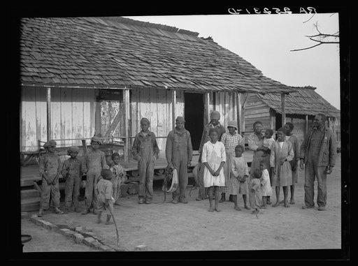 Untitled photo, possibly related to: Negroes, descendants of former slaves of the Pettway Plantation. They are living under primitive conditions on the plantation. Gees Bend, Alabama