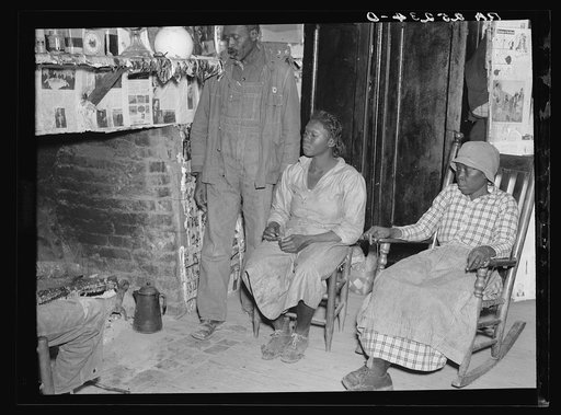Untitled photo, possibly related to: Negroes, descendants of former slaves of the Pettway Plantation. They are living under primitive conditions on the plantation. Gees Bend, Alabama