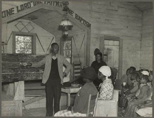 Conducting school in the church. Gees Bend, Alabama