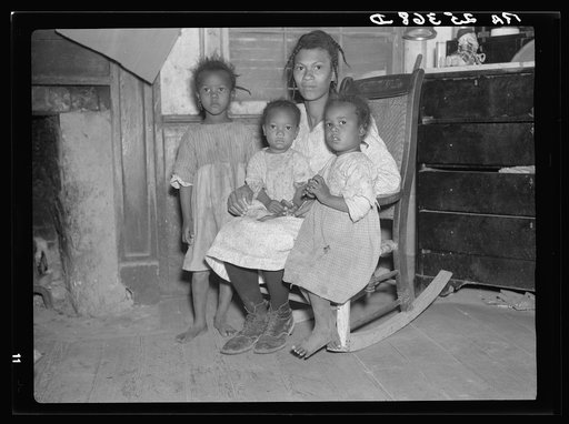 Negroes at Gees Bend, Alabama. Descendants of former slaves of the Pettway Plantation. They are still living under very primitive conditions on the plantation