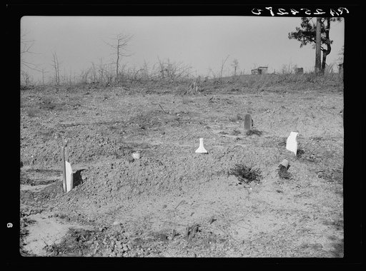 Untitled photo, possibly related to: Negroes' graveyard. Macon County, Alabama