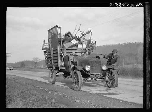 Tenant farmer moving his household goods to a new farm. Hamilton County, Tennessee