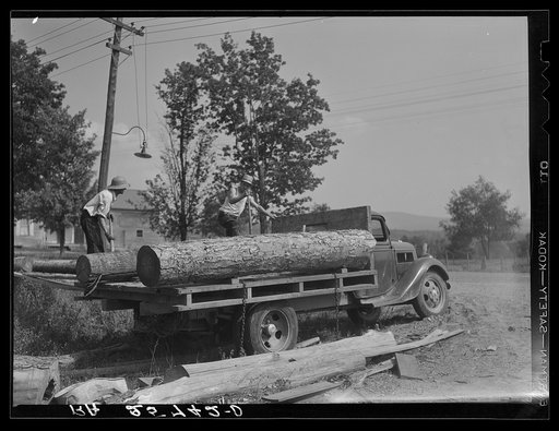 Loading lumber. Lamoille County, Vermont