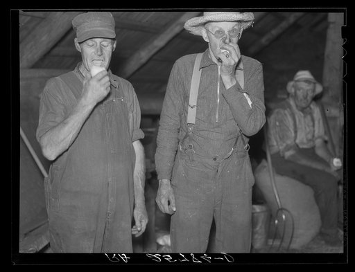 Threshing hands. Caledonia County, Vermont