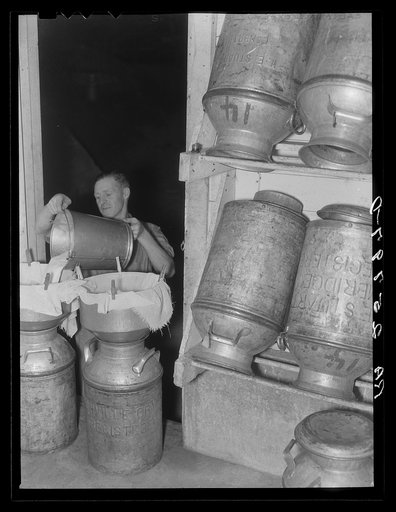 Straining mild on the McNally farm. Kirby, Vermont