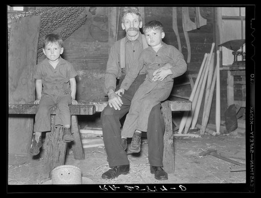 French-Canadian inhabitant of Lowell, Vermont, and his grandchildren