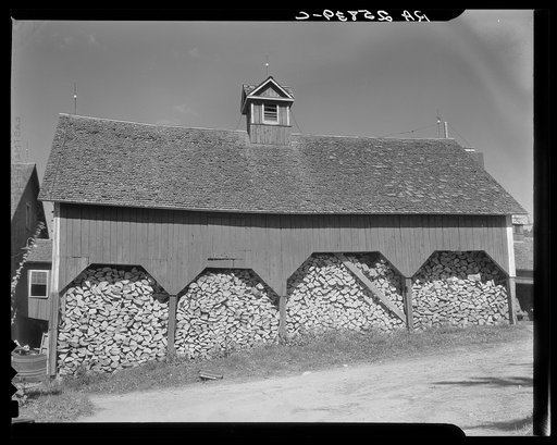 Woodshed on the McNally farm. Kirby, Vermont