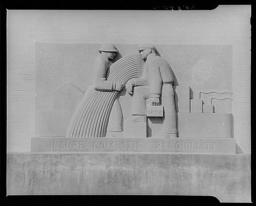 Bas-reliefs on Greenbelt school. Maryland