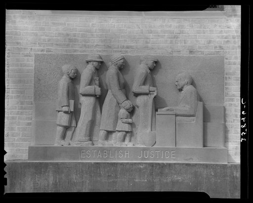 Bas-reliefs. Greenbelt school, Maryland
