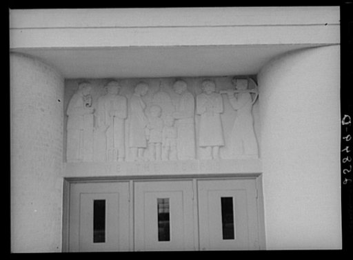 Bas-reliefs on Greenbelt school. Maryland