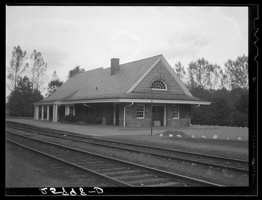 Railroad station used as WPA (Work Progress Administration) office. Cooperstown, New York. Otsego County, New York