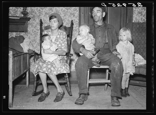 Untitled photo, possibly related to: Ellery Shufelt with his children. Albany County, New York