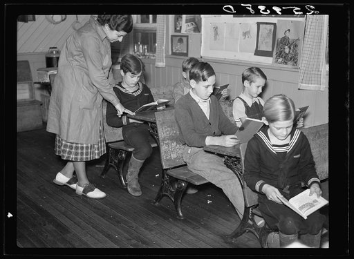 Interior of schoolhouse. Land use project. Albany County, New York