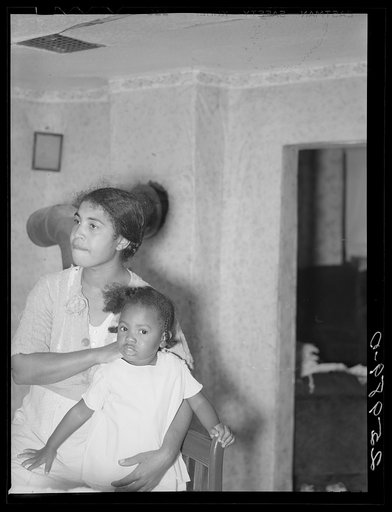 Untitled photo, possibly related to: Wife and child of prospective homesteader. Newport News Homesteads, Virginia
