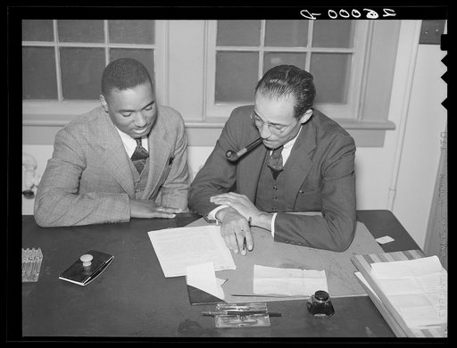 Community manager Walker with applicant. Newport News, Virginia